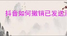 抖音如何撤销已发送消息