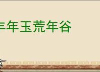 丰年玉荒年谷
