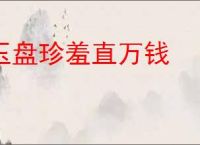 玉盘珍羞直万钱