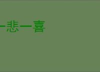 一悲一喜