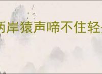 两岸猿声啼不住轻舟已过万重山的意思