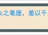 失之毫厘，差以千里
