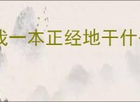 我一本正经地干什么
