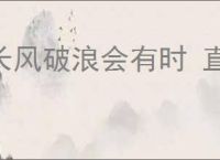 长风破浪会有时 直挂云帆济沧海的意思