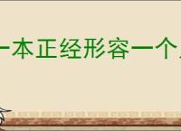 一本正经形容一个人