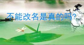 不能改名是真的吗?
