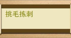 挑毛拣刺