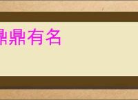 鼎鼎有名