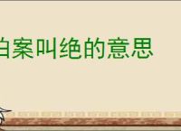 拍案叫绝的意思