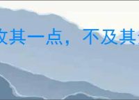 攻其一点，不及其余