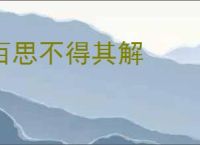 百思不得其解