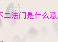 不二法门是什么意思