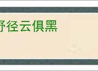 野径云俱黑
