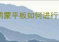 鸿蒙平板如何进行分屏