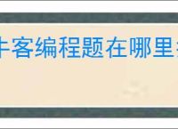 牛客编程题在哪里找