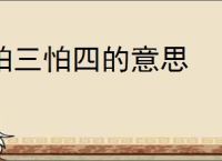 怕三怕四的意思