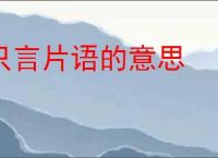 只言片语的意思
