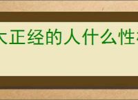 太正经的人什么性格