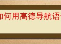 如何用高德导航语音唤醒