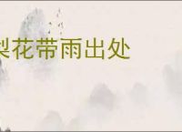 梨花带雨出处
