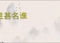姓甚名谁