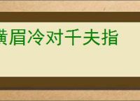横眉冷对千夫指
