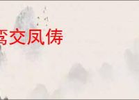 鸾交凤俦