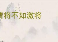 请将不如激将