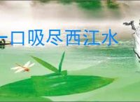 一口吸尽西江水