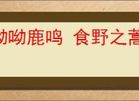 呦呦鹿鸣 食野之蒿