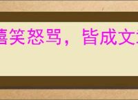 嬉笑怒骂，皆成文章