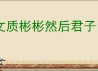 文质彬彬然后君子