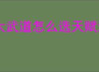 大武道怎么选天赋流派,大武道天赋流派推荐