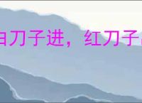 白刀子进，红刀子出