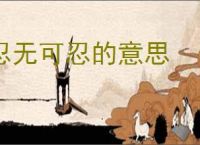 忍无可忍的意思