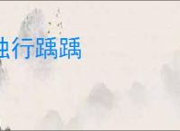 独行踽踽