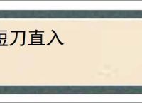 短刀直入