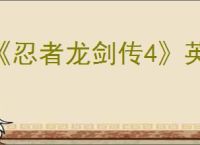 《忍者龙剑传4》英文名介绍