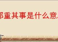 郑重其事是什么意思