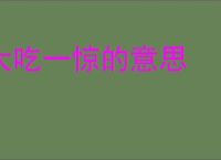 大吃一惊的意思