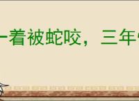 一着被蛇咬,三年怕井绳