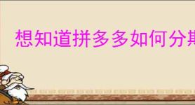 想知道拼多多如何分期付款买手机？教你申请分期贷款！