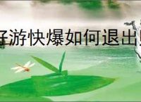 好游快爆如何退出账号