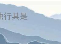 独行其是