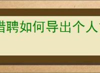 猎聘如何导出个人简历