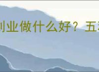 创业做什么好？五种投资少回报高的创业项目