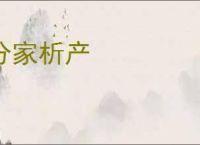 分家析产
