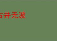 古井无波