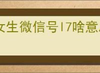 女生微信号l7啥意思