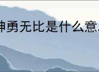 神勇无比是什么意思